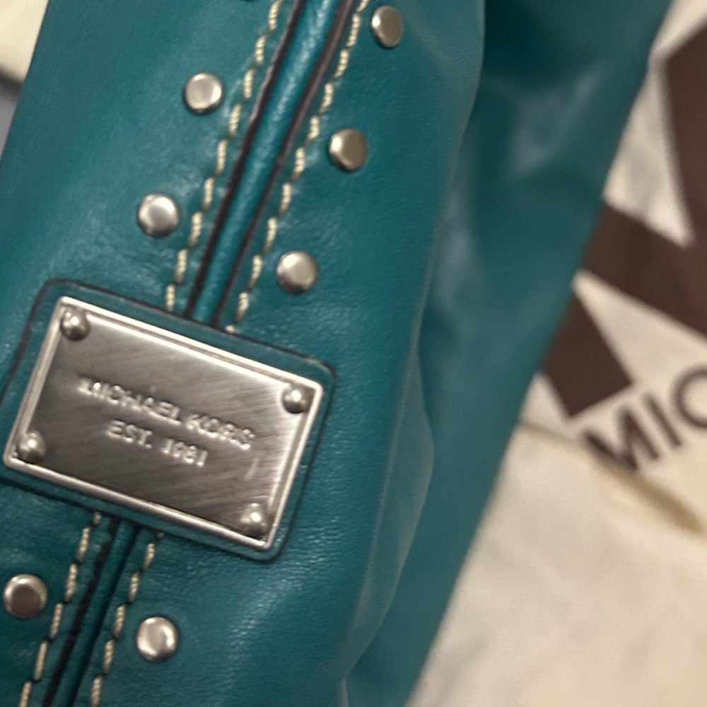 Michael Kors Turquoise Leather Hobo Bag - Picture 3 of 5